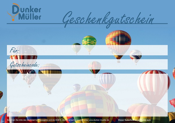 Gutscheine Ballonfahrt Geschenkgutschein